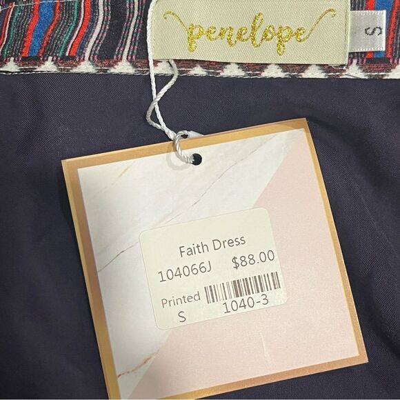 NWT Penelope Faith Drop Waist Checkered Stripe Shirt Dress Size Small - Picture 5 of 7